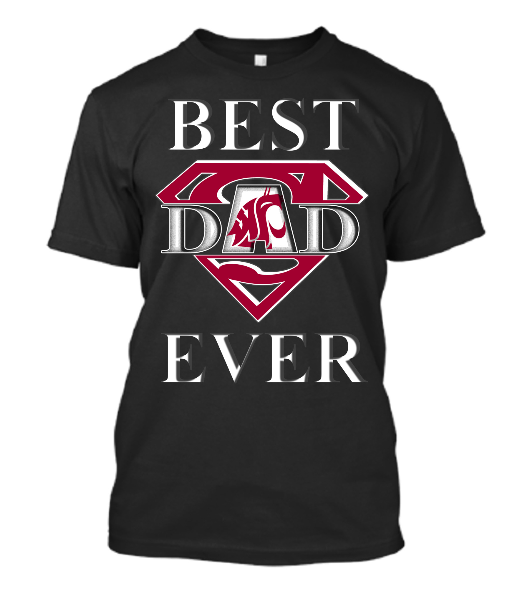Best Dad Ever Washington State Cougars Superman T-Shirt