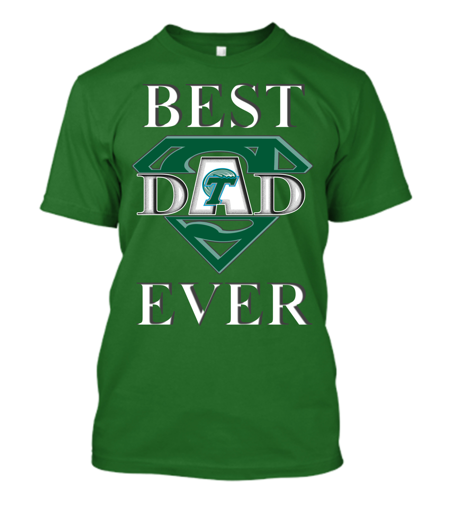 Best Dad Ever Tulane Green Wave Superman T-Shirt