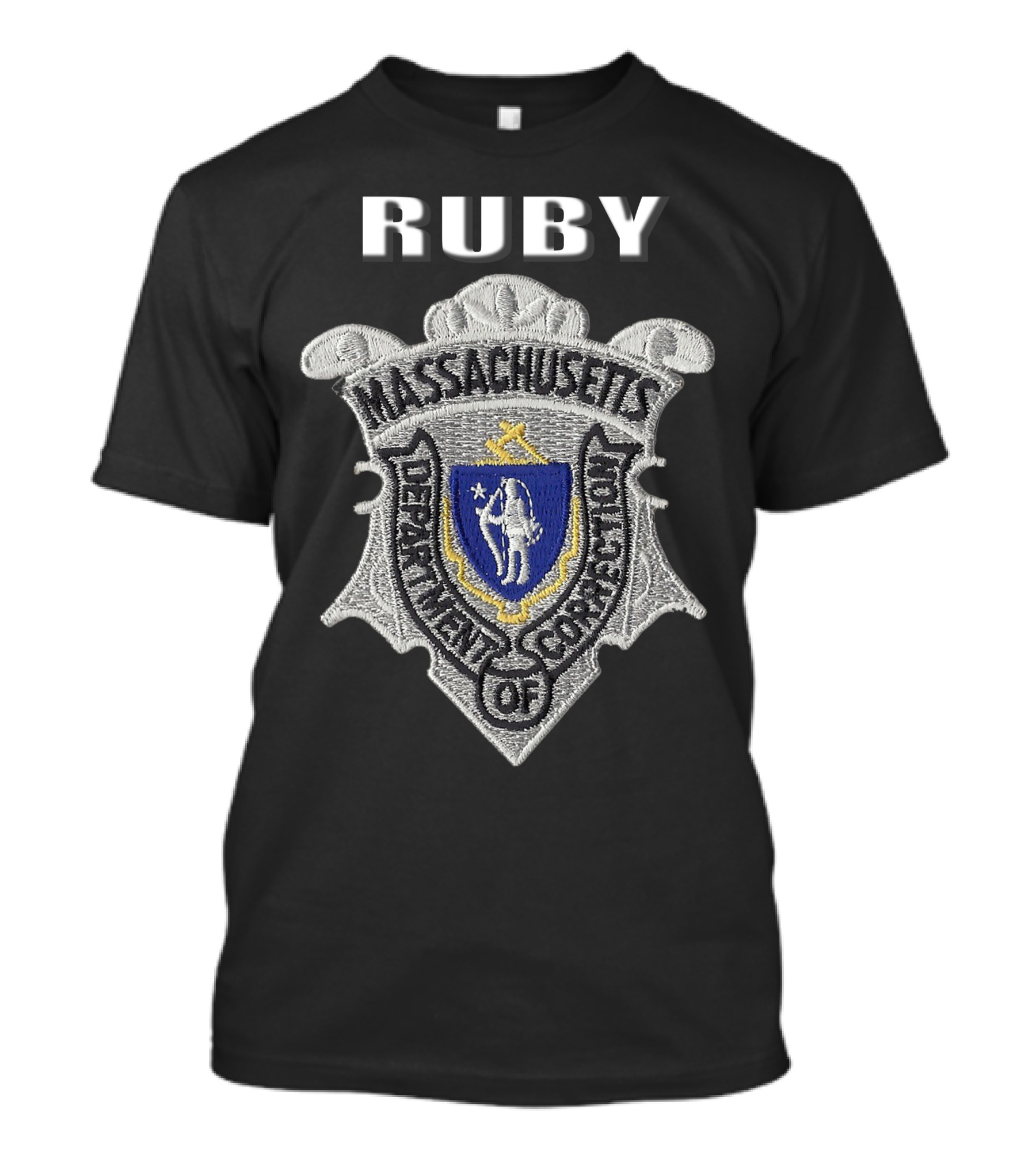 RUBY Massachusetts Department Of Correction Badge T-Shirt
