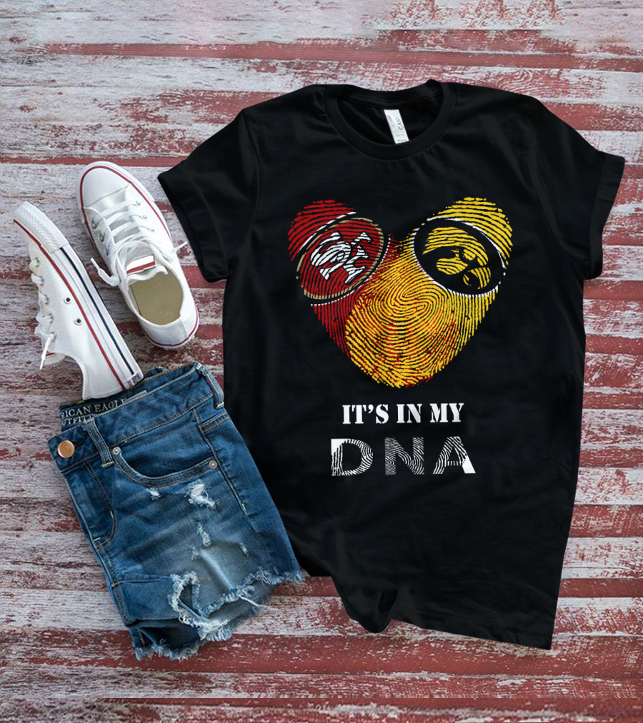 49ers Iowa Hawkeyes Logos It's In My Dna T-Shirt