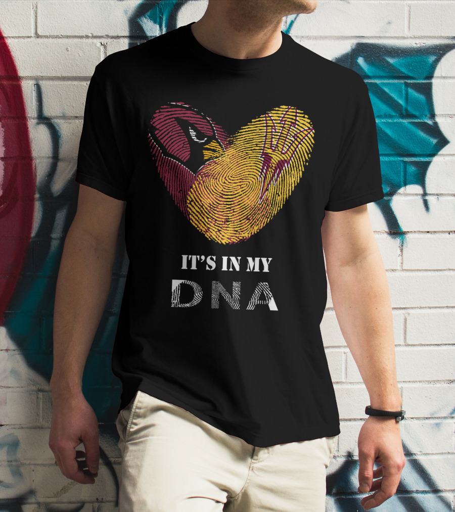 Cardinals Arizona State Sun Devils It's In My DNA Fingerprint Heart T-Shirt