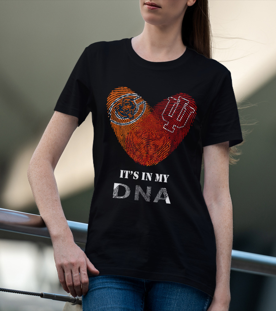 It's In My DNA Bears Hoosiers Heart Fingerprint T-Shirt
