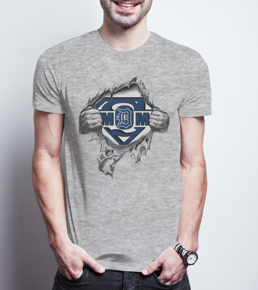 Detroit Tigers Super Mom Logo Superman T-Shirt