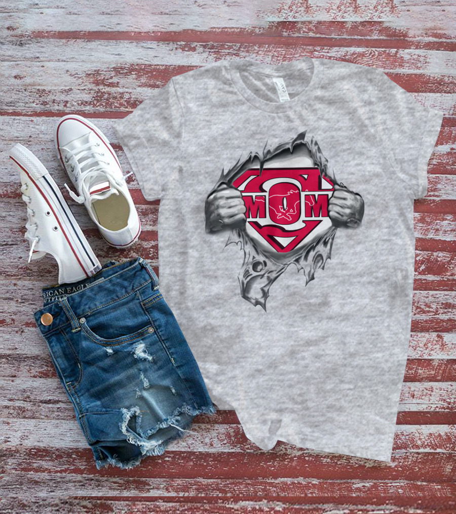 SMU Mustangs Superman Logo Torn Shirt Effect T-Shirt