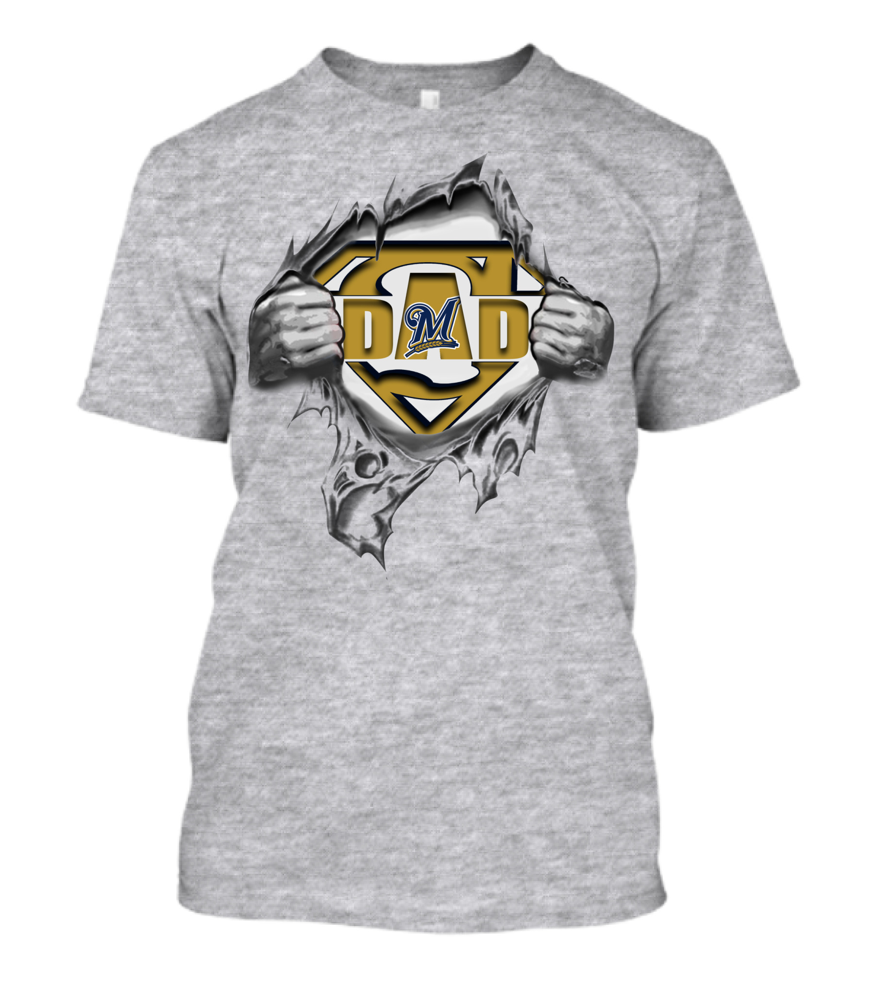 Milwaukee Brewers Super Dad Breaching Strength Symbol T-Shirt