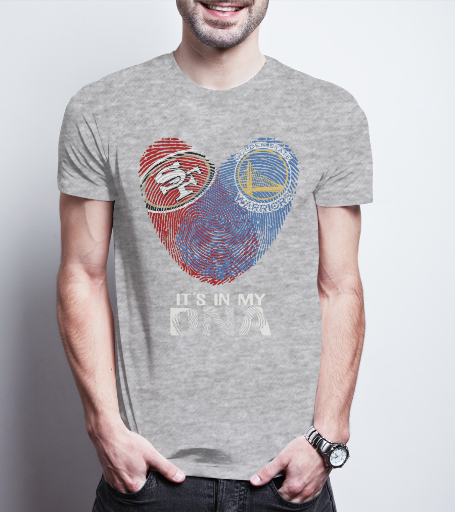 49ers Golden State Warriors Fingerprint It's In My Dna T-Shirt