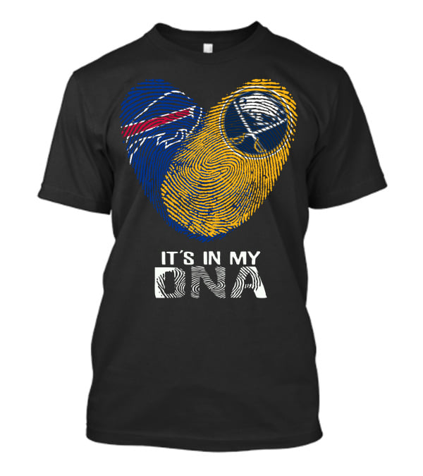Bills Sabres Heart Fingerprint It's In My Dna T-Shirt