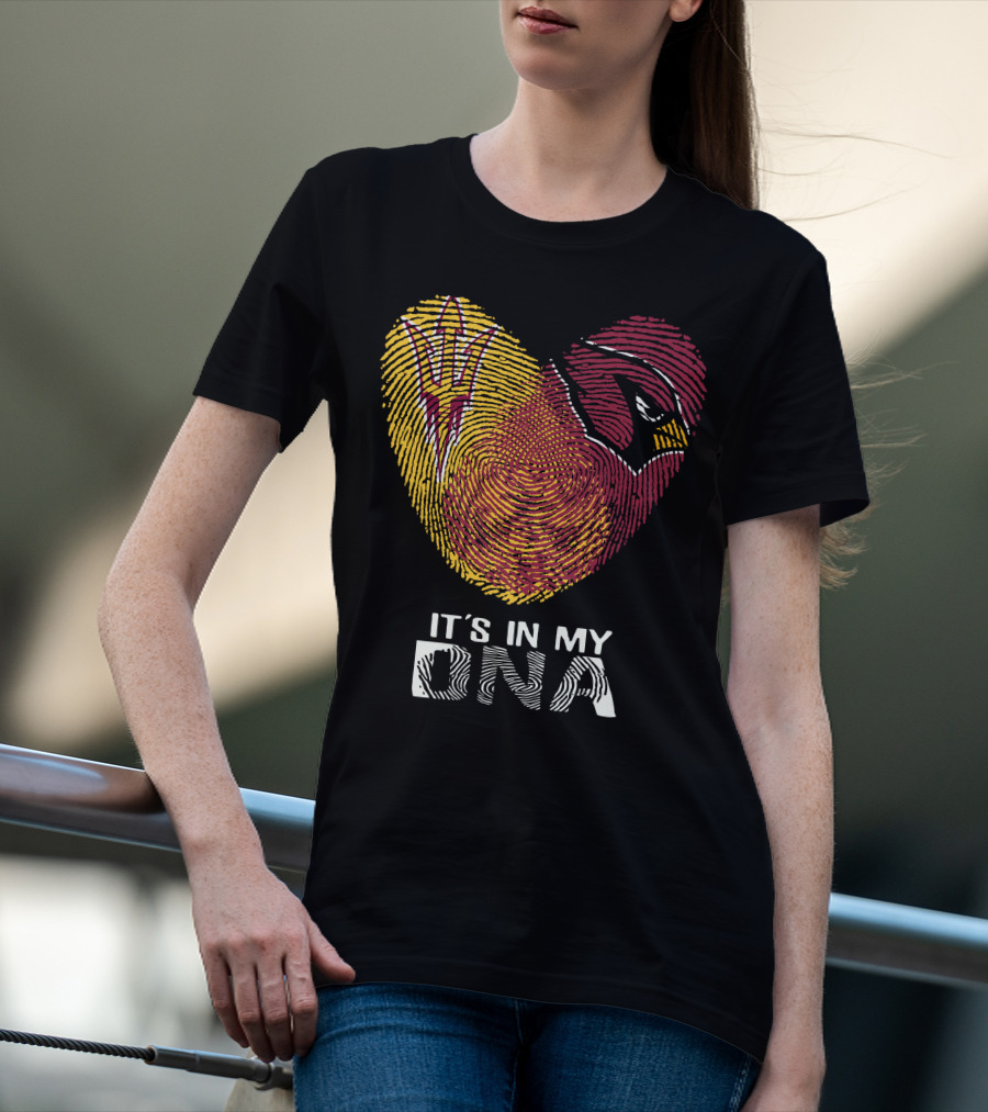 It's In My DNA Cardinals Arizona State Fingerprint T-Shirt