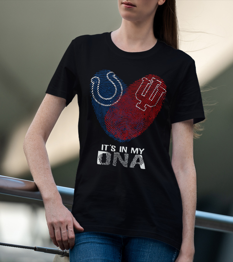 Colts Hoosiers It's In My DNA Fingerprint Heart T-Shirt