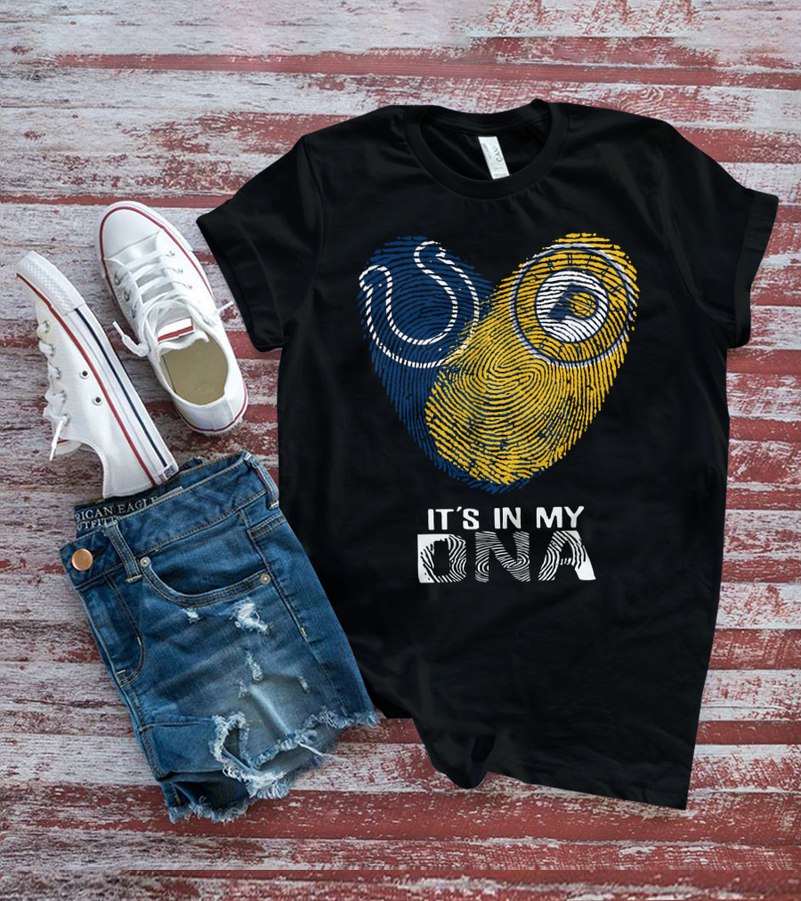 Colts Pacers It's In My DNA Fingerprint Heart T-Shirt