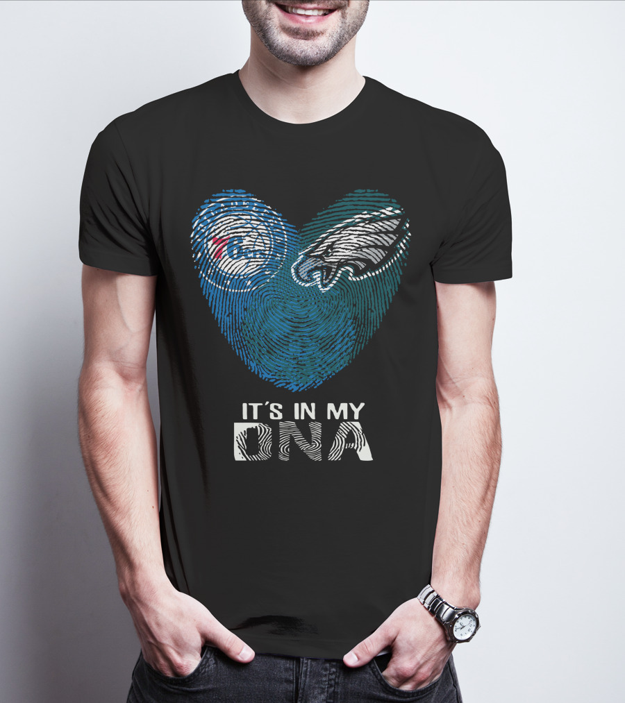 Philadelphia Eagles 76ers Fingerprint It's In My DNA T-Shirt