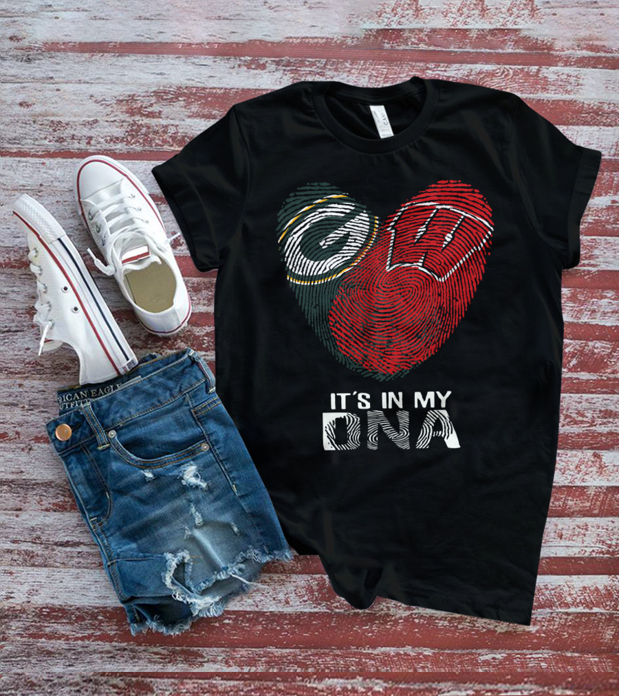 Packers Badgers It's In My Dna Fingerprint T-Shirt