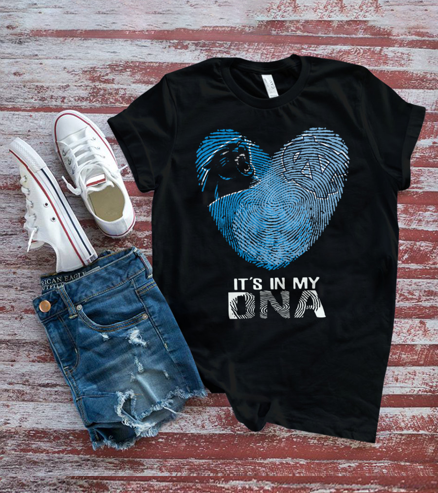 Panthers Tar Heels It's In My Dna Fingerprint Heart T-Shirt