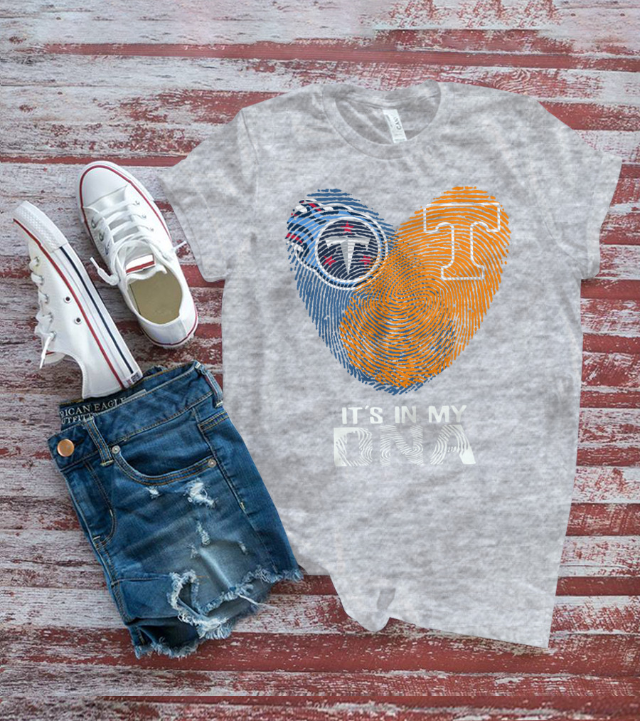 Tennessee Titans It's In My Dna Fingerprint Heart T-Shirt