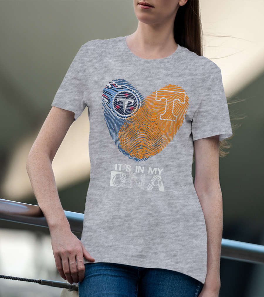 Tennessee Titans It's In My Dna Fingerprint Heart T-Shirt