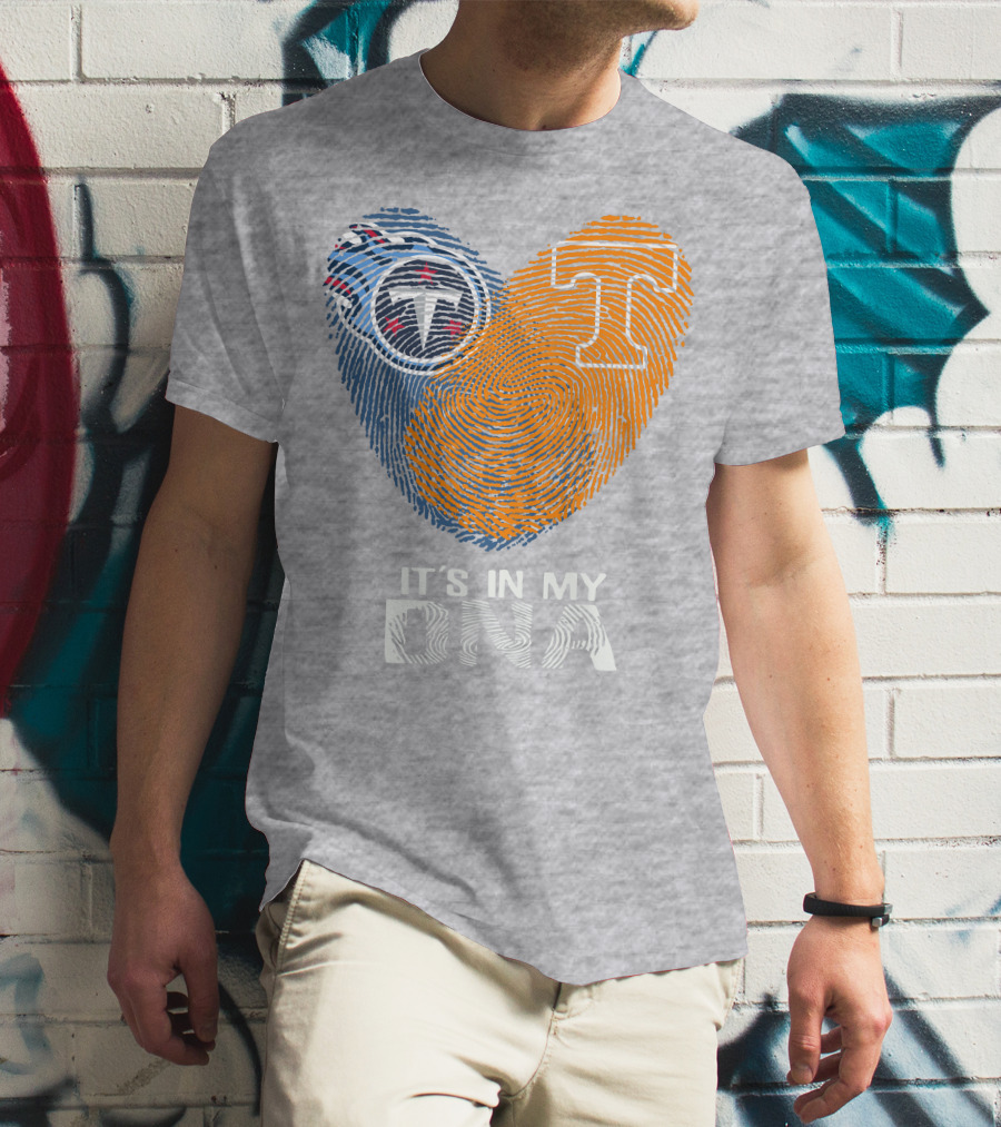 Tennessee Titans It's In My Dna Fingerprint Heart T-Shirt