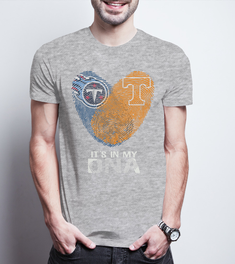 Tennessee Titans It's In My Dna Fingerprint Heart T-Shirt