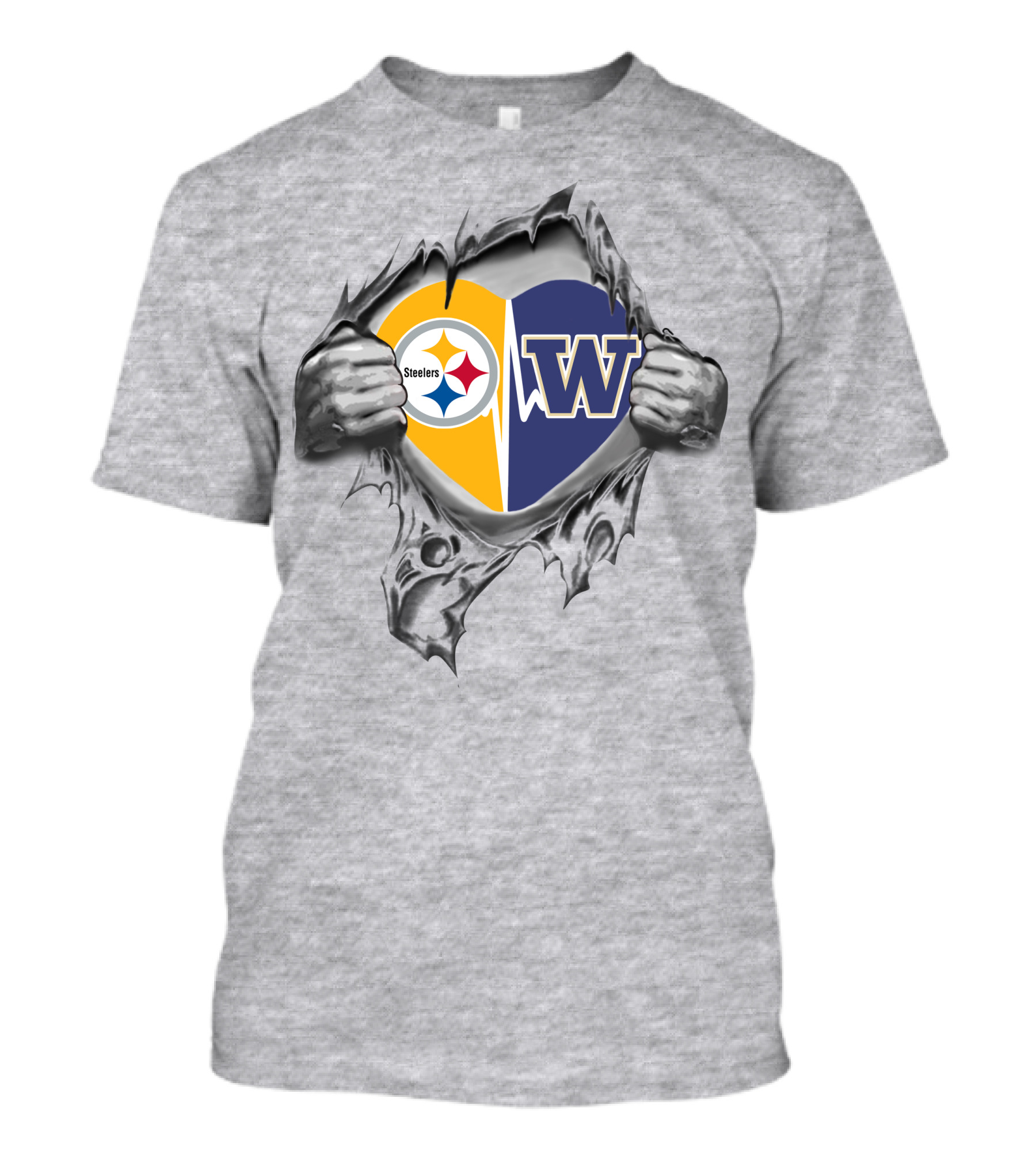 Steelers Washington Huskies Heart Logo Fan Passion T-Shirt