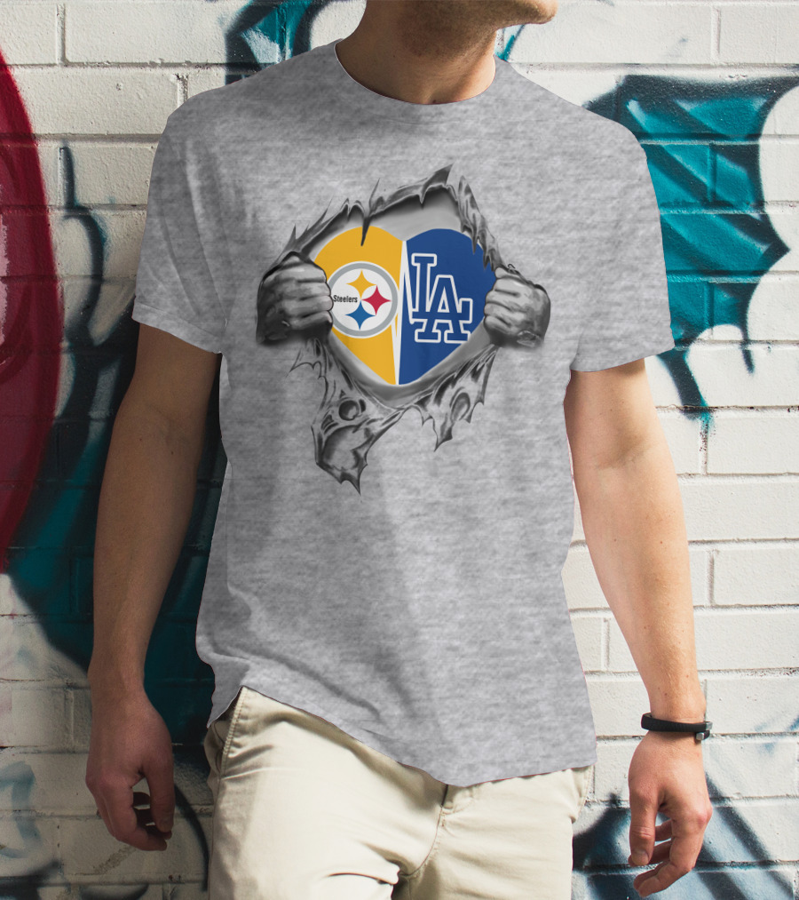 Steelers Dodgers Heart Breakthrough T-Shirt