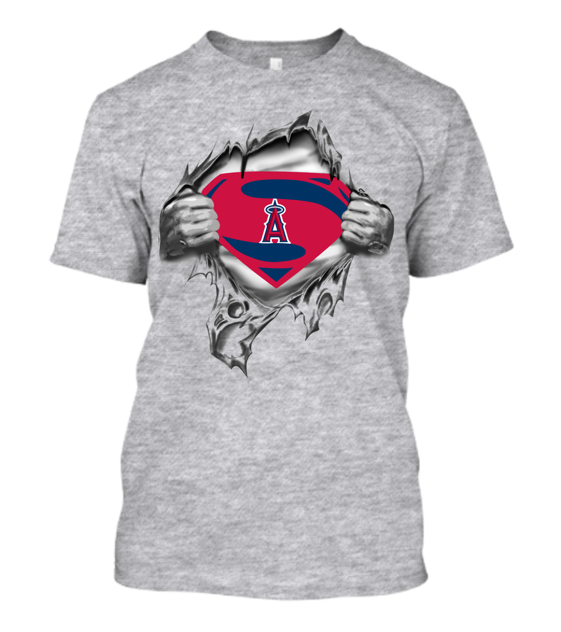 Angels Superman Style Emblem With S Shield Tear T-Shirt