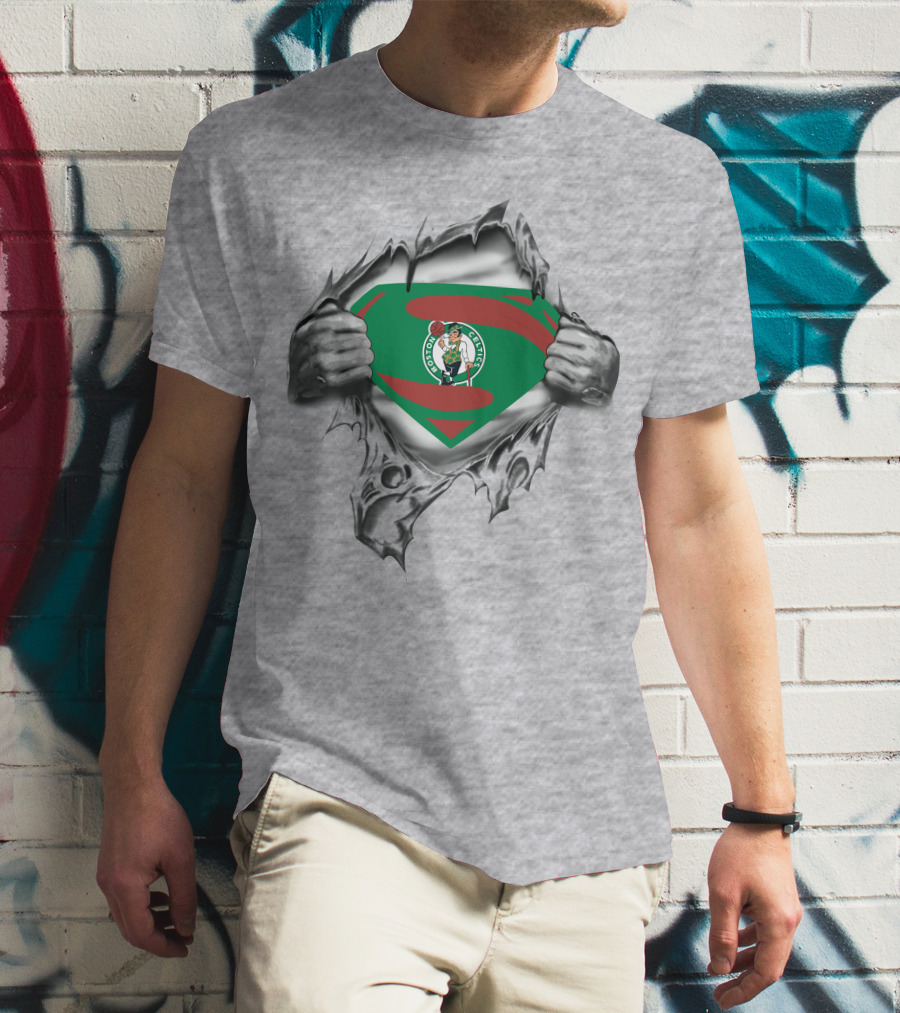 Boston Celtics Superman Logo Reveal T-Shirt