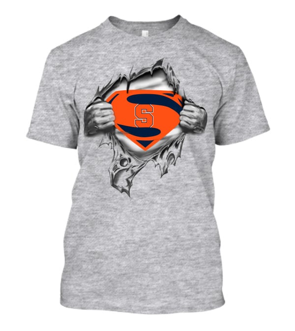Syracuse Orange Superhero Emblem S Logo Rip Marvel Crossover T-Shirt