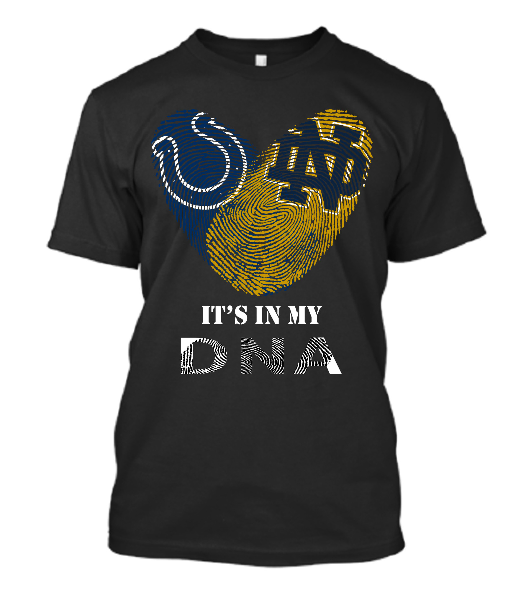 Colts Notre Dame Fingerprint Heart It's In My DNA T-Shirt