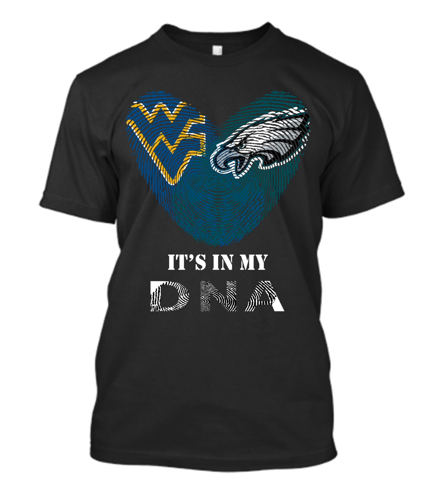 Eagles WV It's In My DNA Fingerprint Heart T-Shirt
