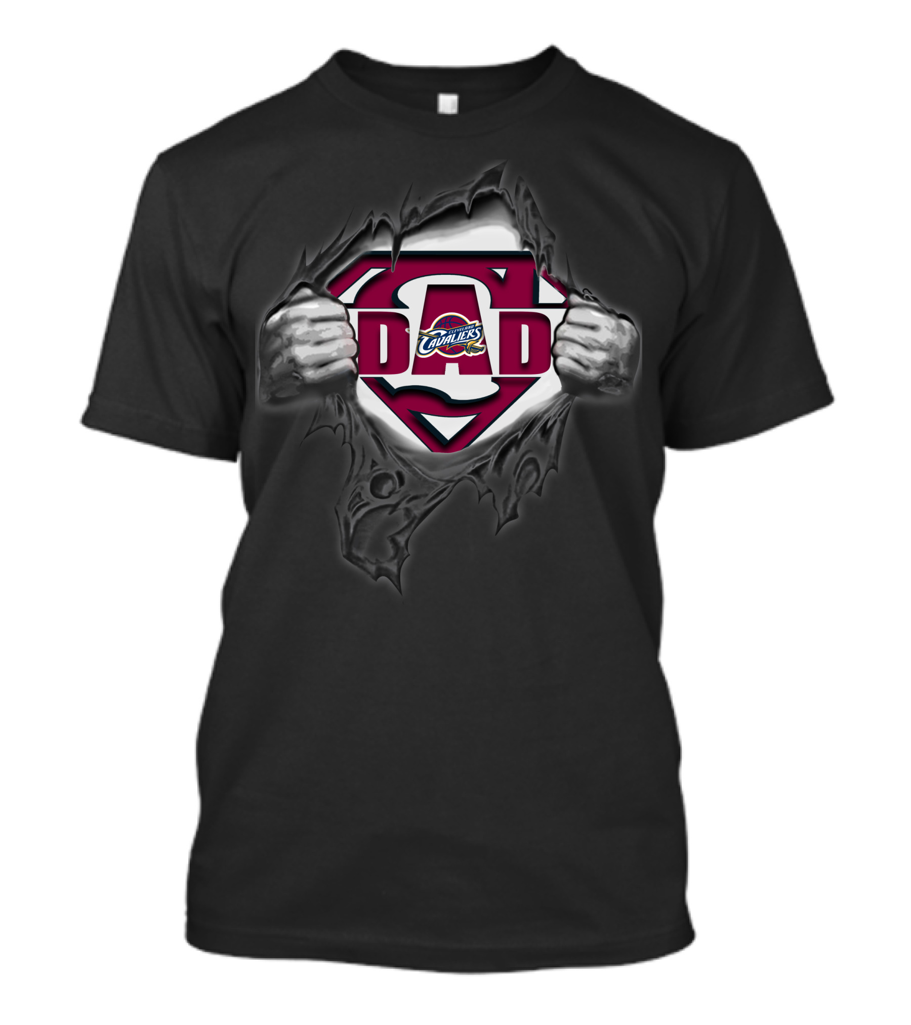 Cavaliers Dad Super Logo Torn T-Shirt