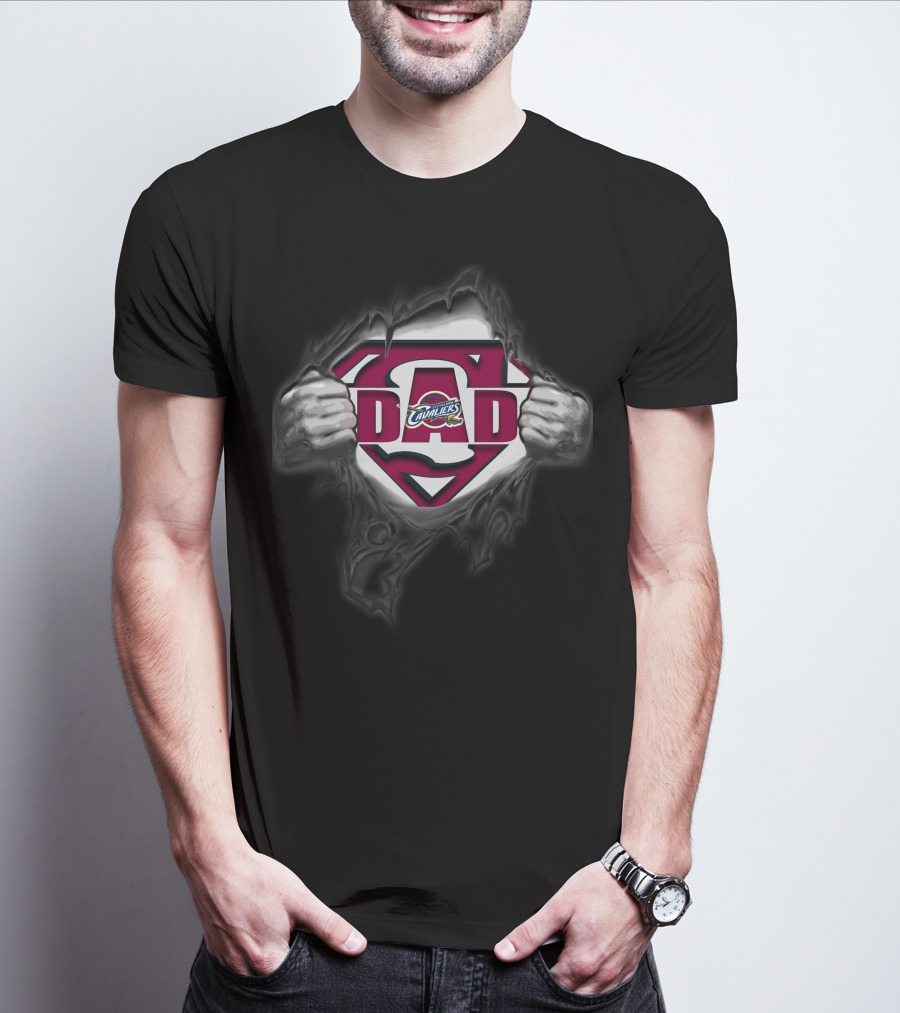 Cavaliers Dad Super Logo Torn T-Shirt