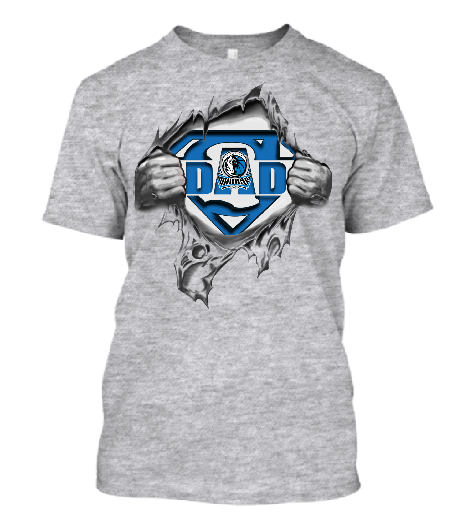 Dallas Mavericks Super Dad Logo With Superman Shield T-Shirt
