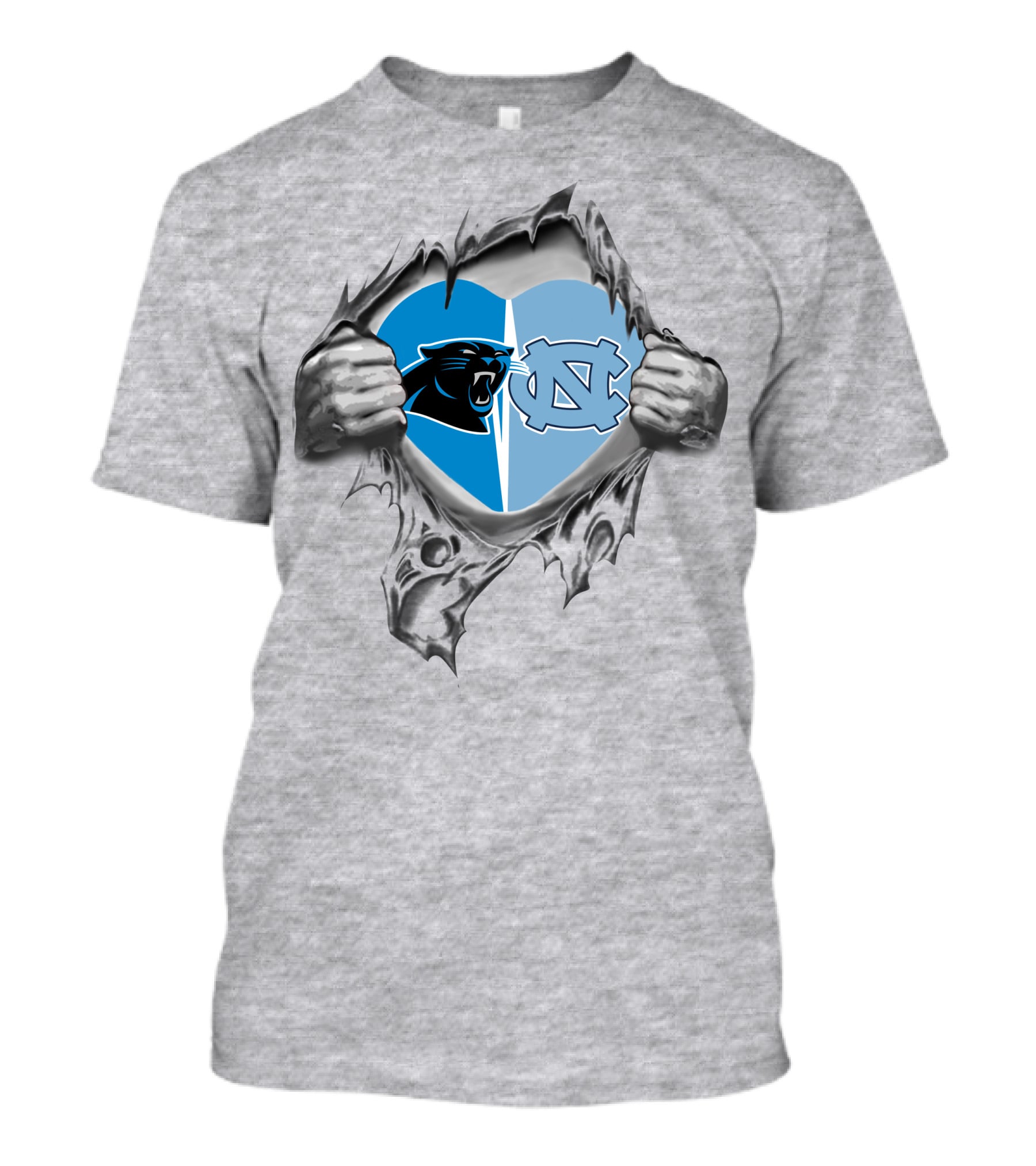 Carolina Panthers North Carolina Tar Heels Heart T-Shirt