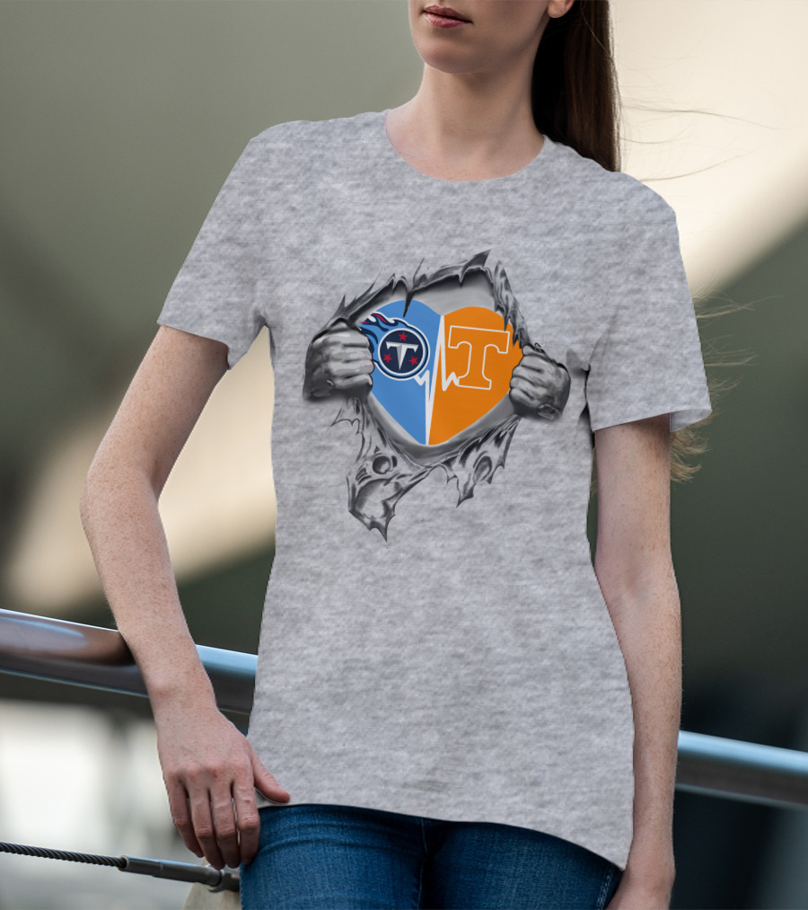 Tennessee Titans Vols Heart Logo Burst T-Shirt