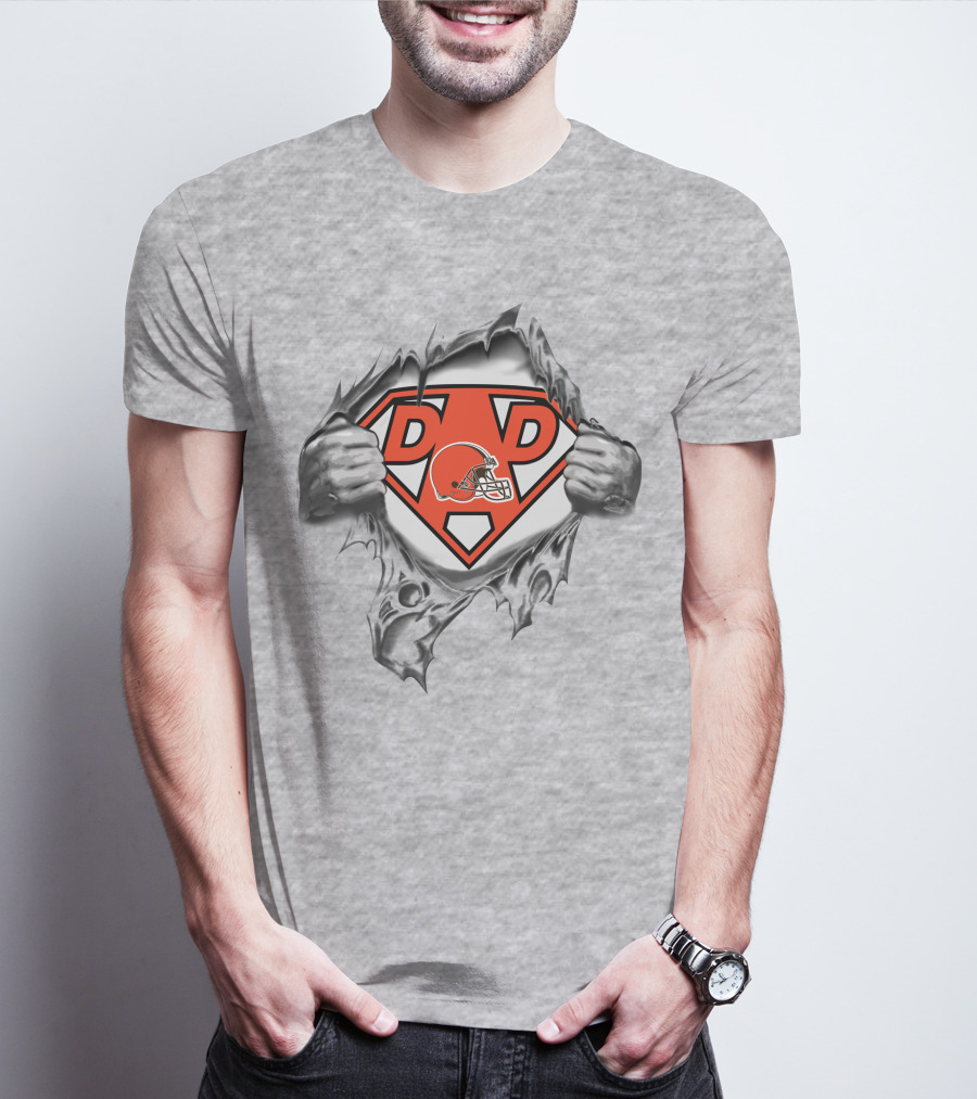 Browns Super Dad Football Logo Superman Shield T-Shirt