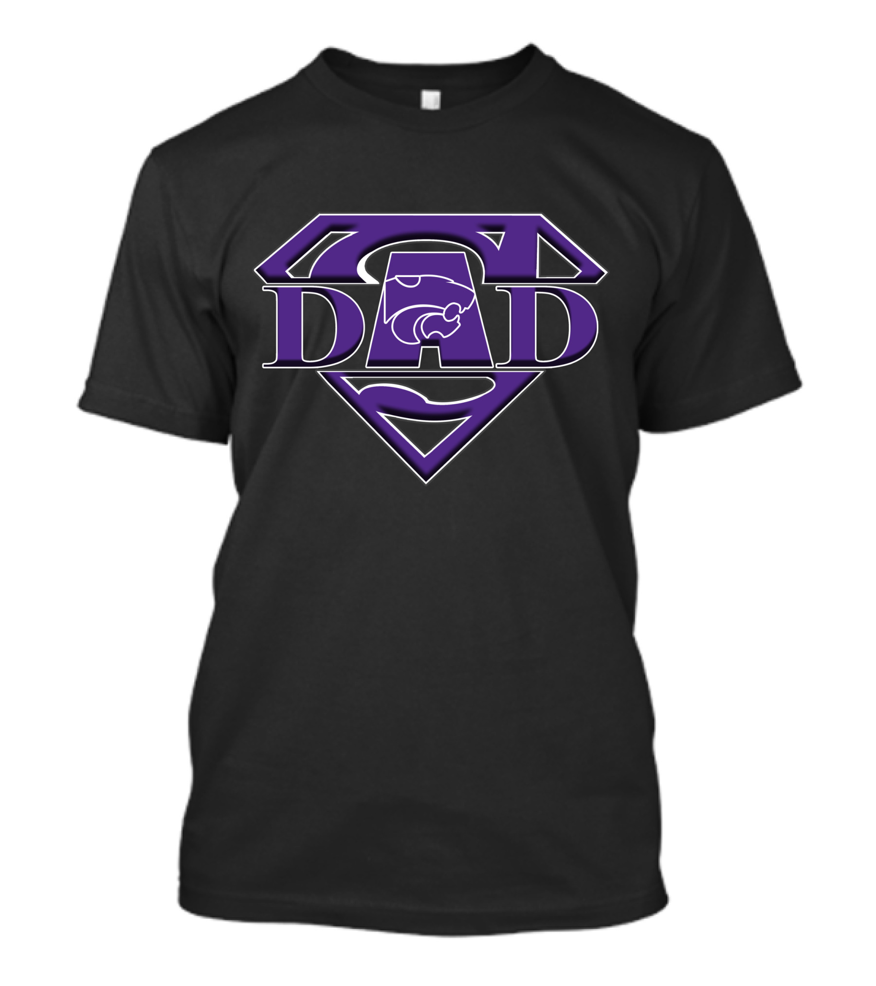Kansas State Wildcats Super Dad Logo With Purple Emblem T-Shirt