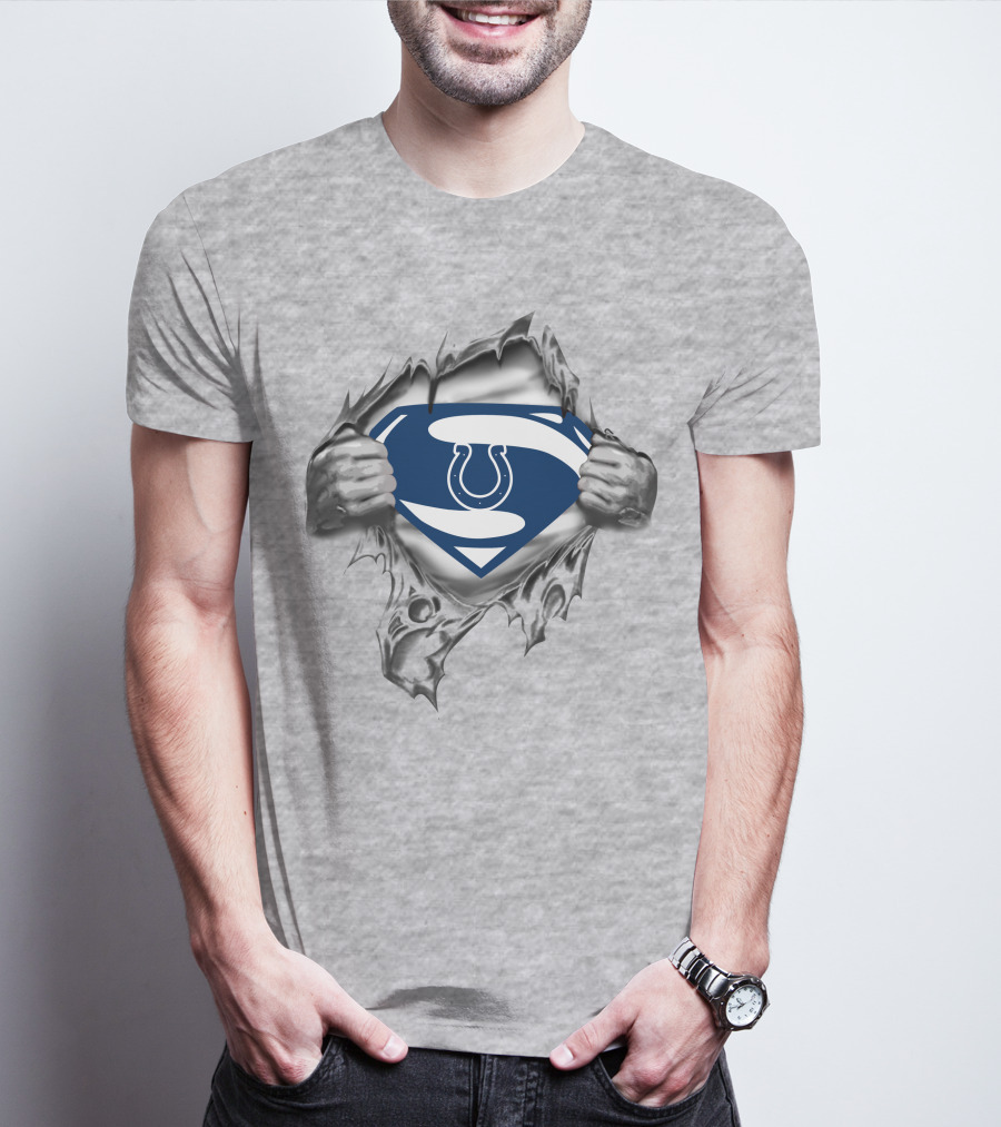 Indianapolis Colts Superman Chest Logo Fusion T-Shirt
