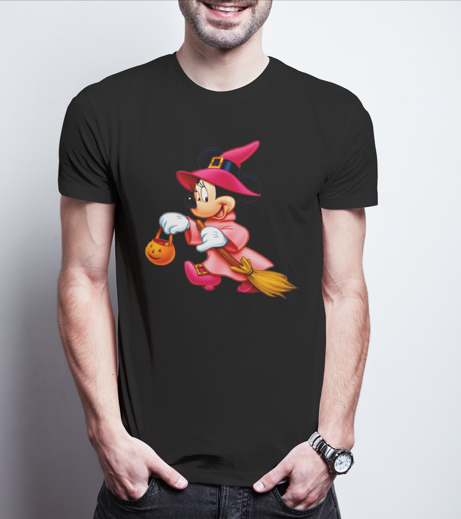 Minnie Mouse Halloween Witch Broomstick Trick Or Treat Magic Wands Donald Duck T-Shirt