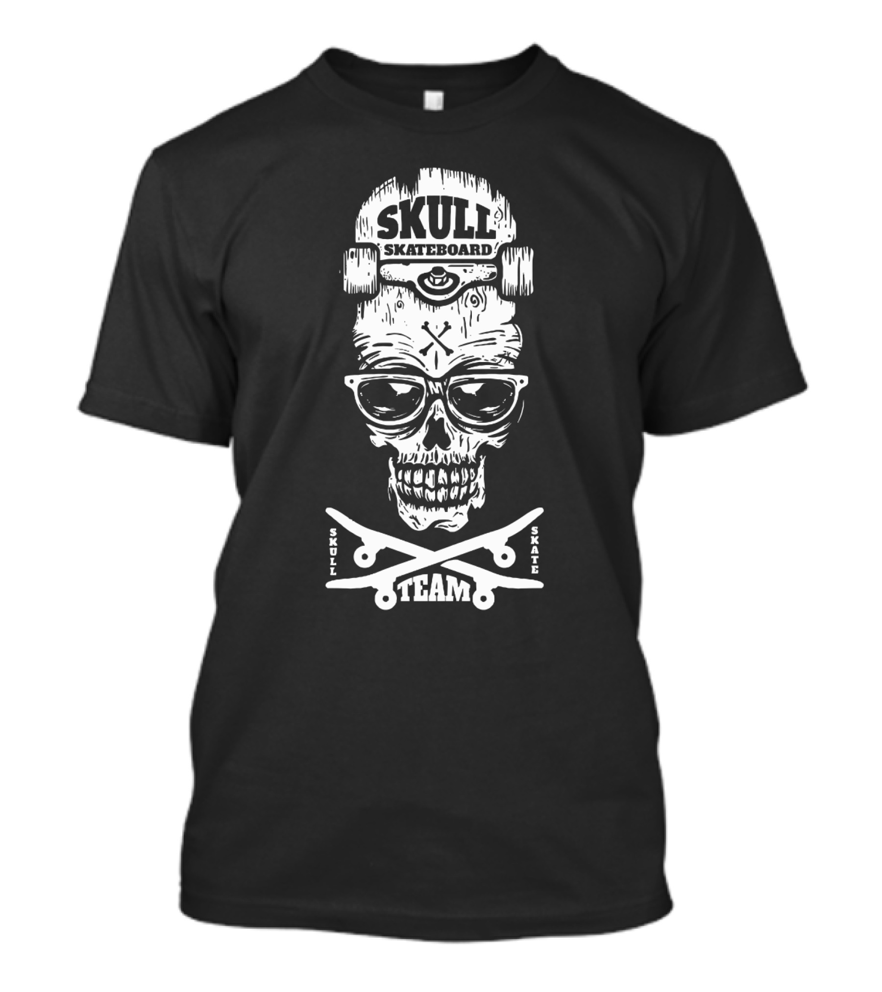 Skull Team Skateboard Halloween Skull Skate Skateboard T-Shirt