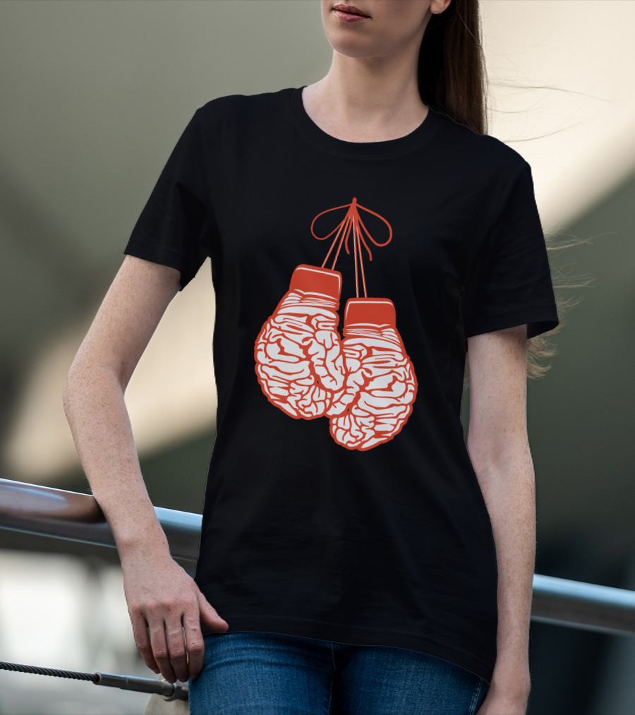 Brain-Shaped Boxing Gloves Boxer Brain Training Gym T-Shirt