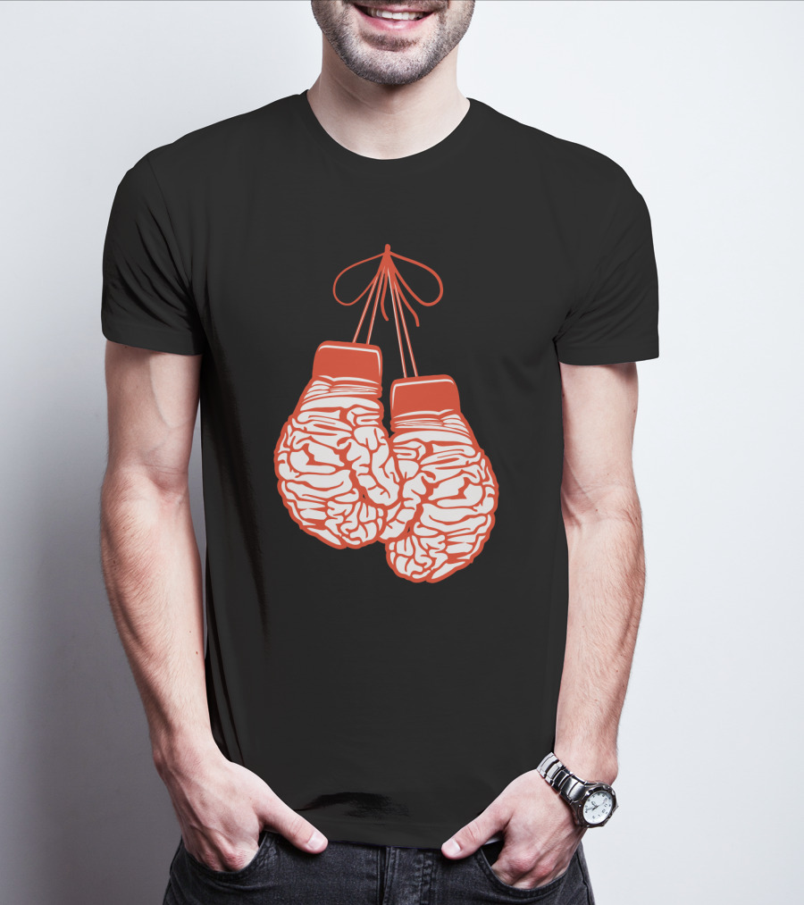 Brain-Shaped Boxing Gloves Boxer Brain Training Gym T-Shirt