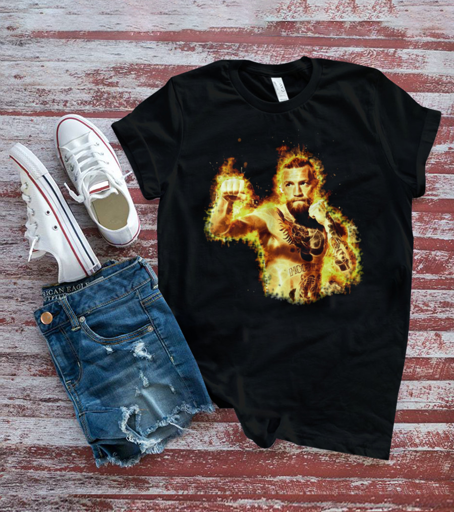 Conor Mcgregor Notorious Ufc 202 Fiery Fighter Mcgregor Tattoo Blaze T-Shirt
