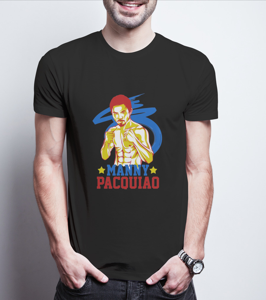 Manny Pacquiao Boxing Legend With Colorful Star T-Shirt