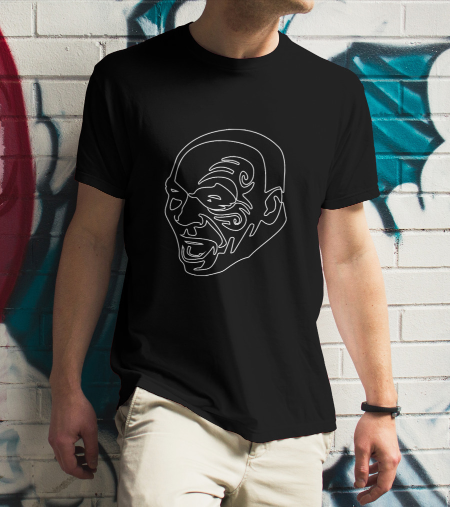 Mike Tyson Line Art Face Tattoo Boxing 2 T-Shirt