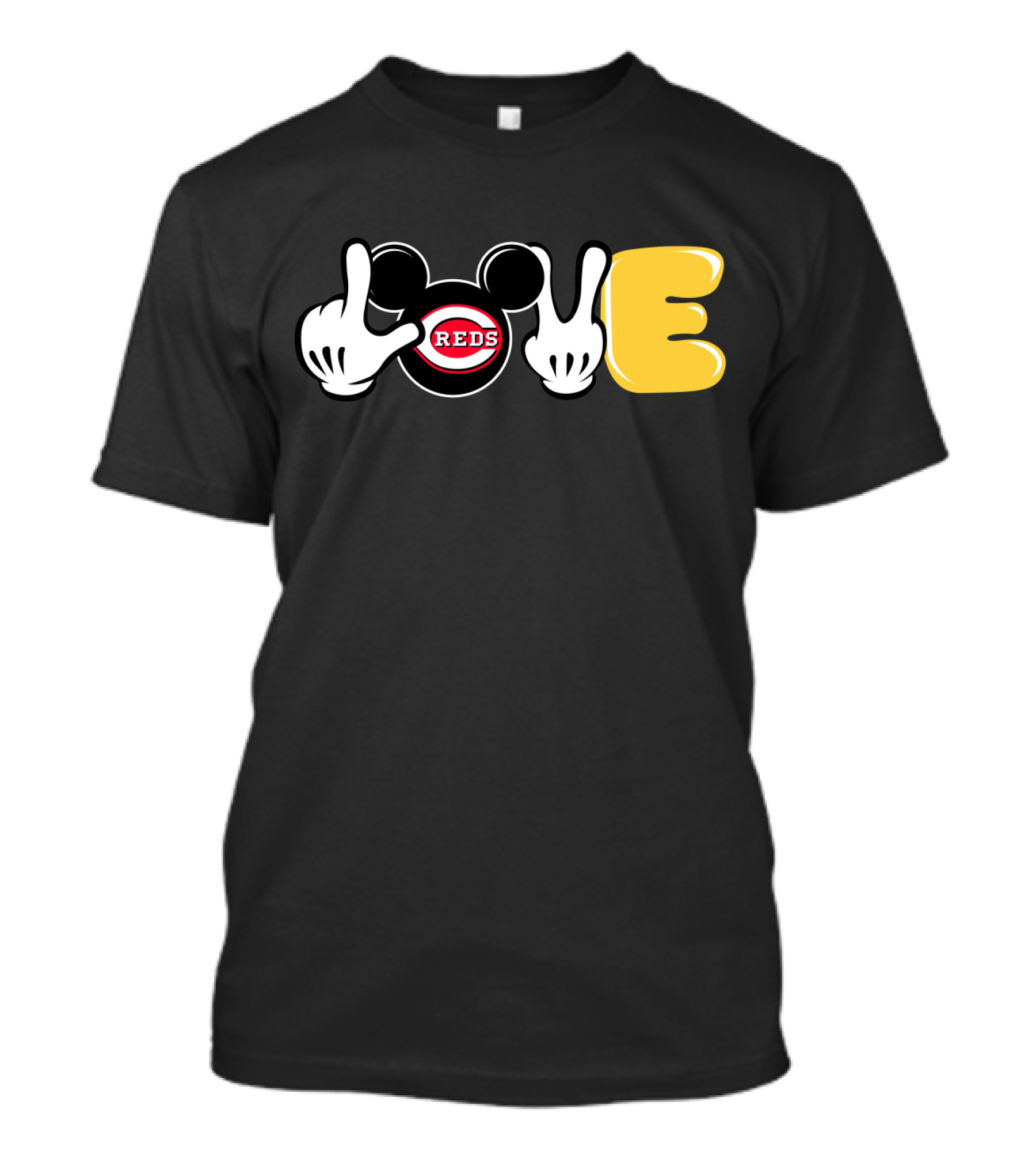 Cincinnati Reds Love Mickey Hands T-Shirt