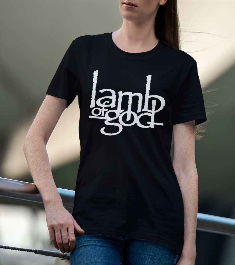 Lamb Of God Official Band Logo White T-Shirt