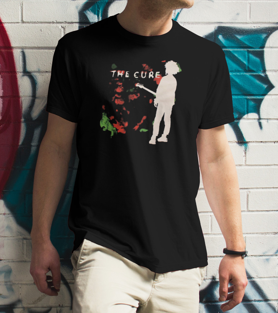The Cure Guitarist Silhouette With Abstract T-Shirt