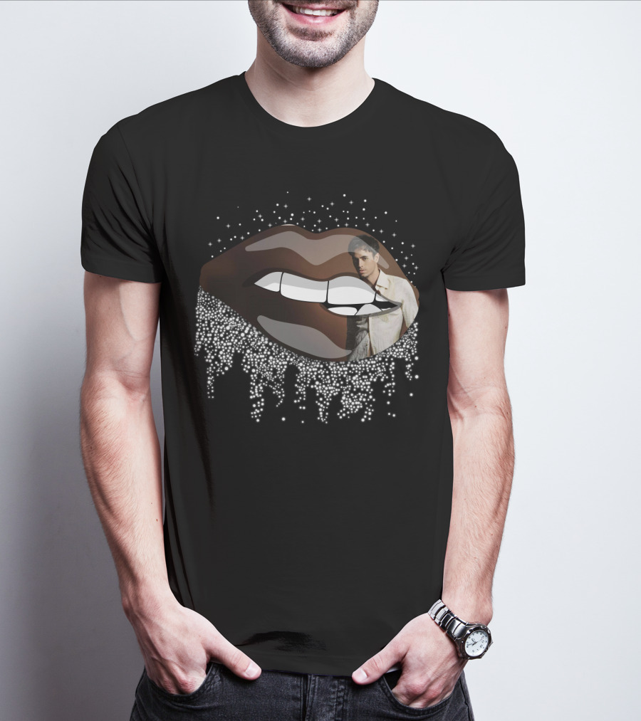 Enrique Iglesias Graphic With Sparkling Lips T-Shirt