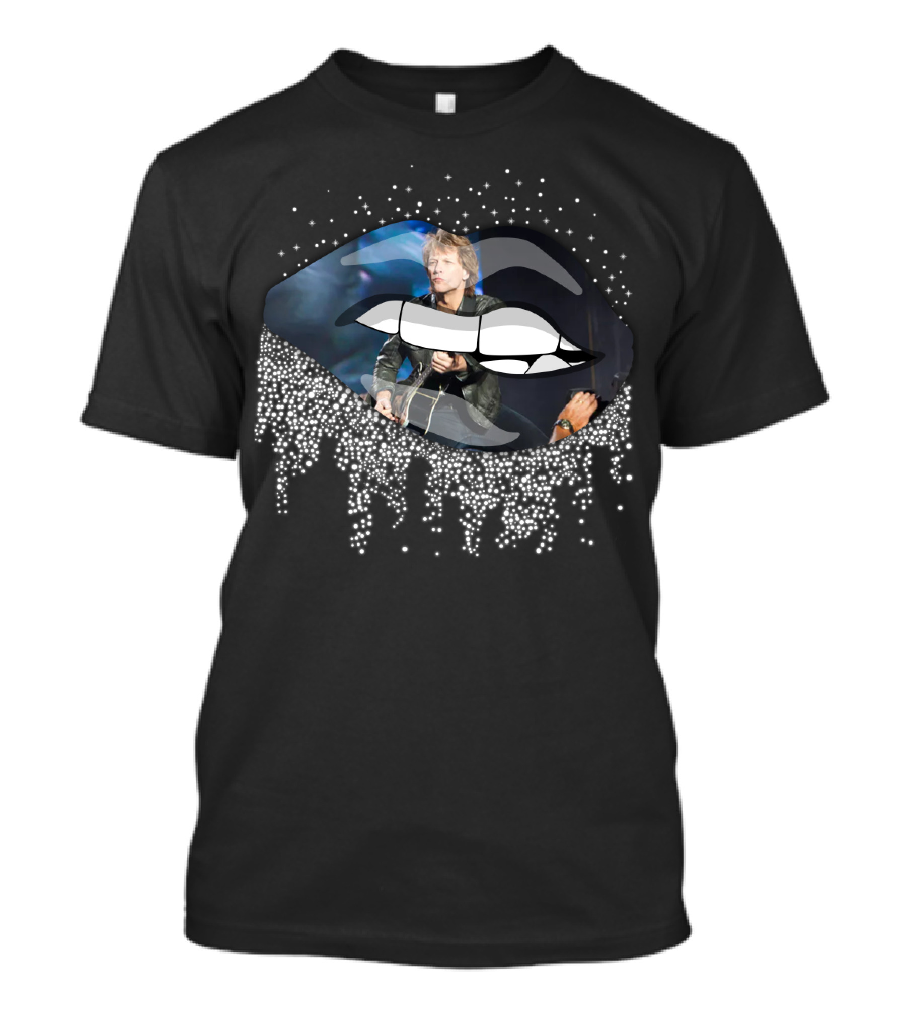Jon Bon Jovi Concert Lips Design With Effect T-Shirt