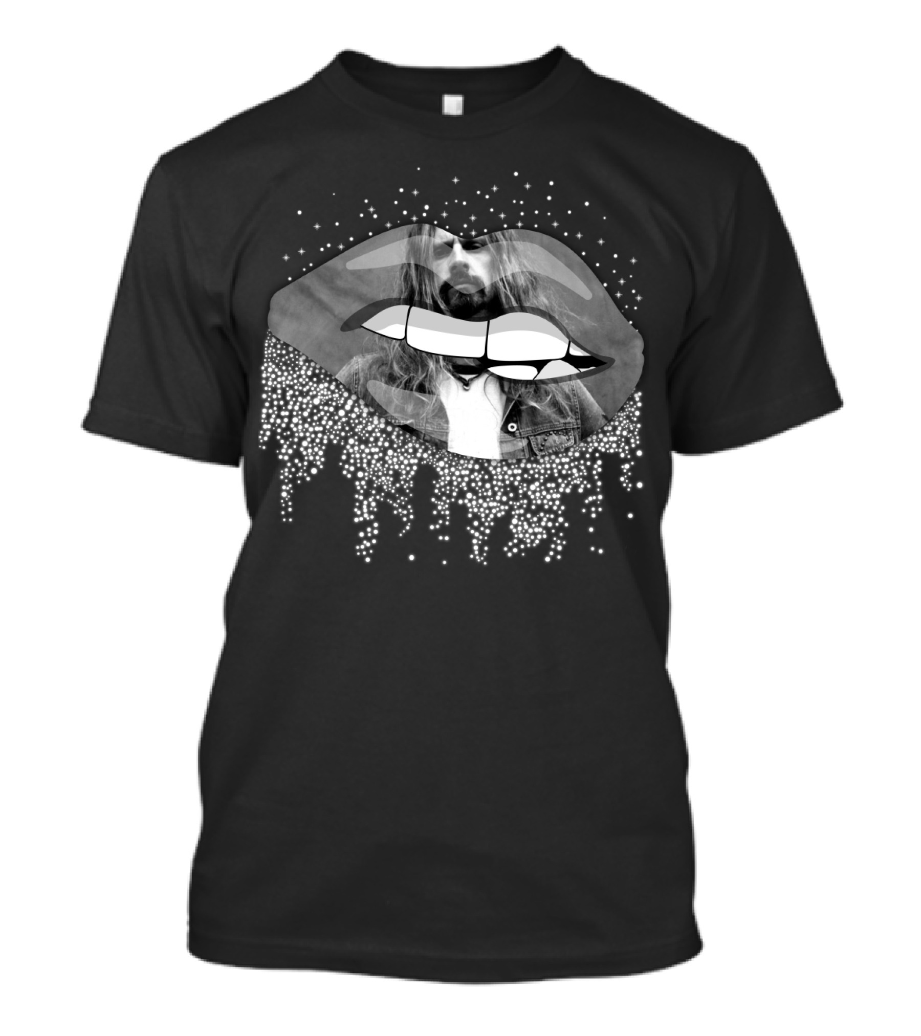 Rob Zombie Monochrome Glittering Lip T-Shirt