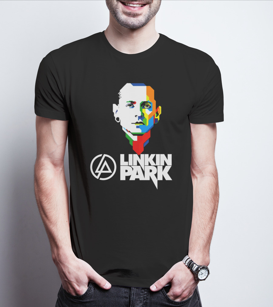 Linkin Park Colorful Face Logo And Iconic T-Shirt